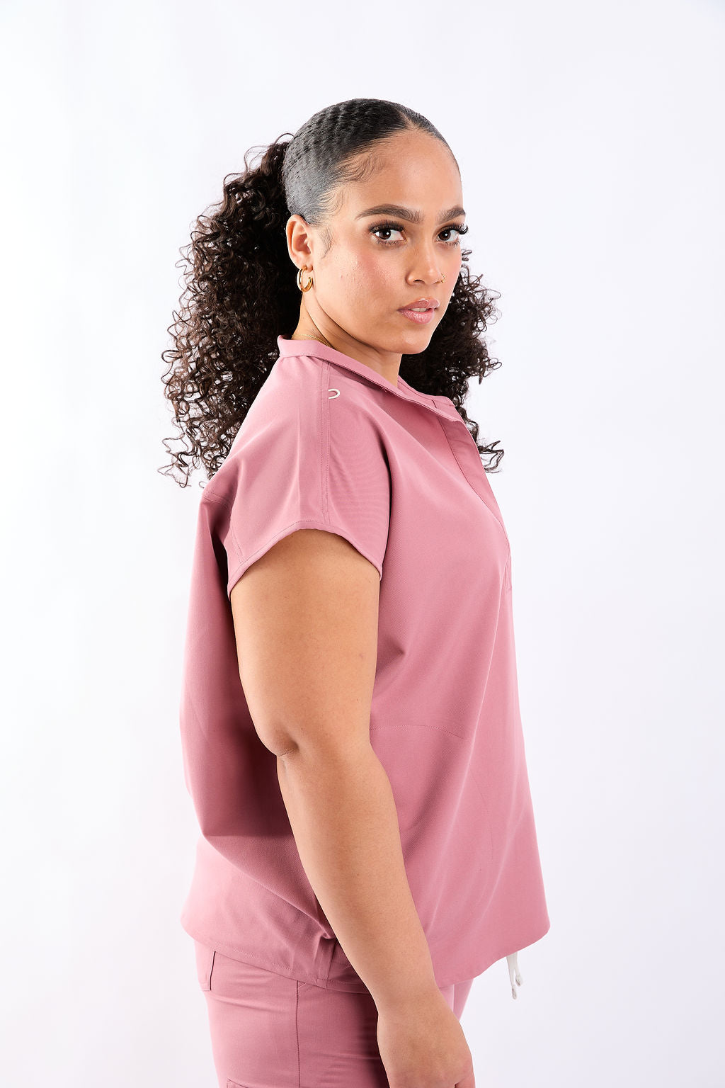 Mary C Two Pocket Oversized Scrub Top